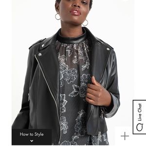 ELOQUII Faux Leather Moto Jacket